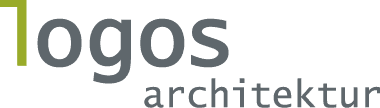 Zweizeiliges Logo von logos architektur in Aachen